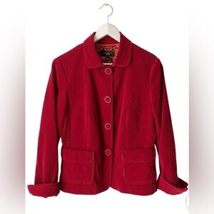 Talbots Red Corduroy Blazer with Ring Buttons